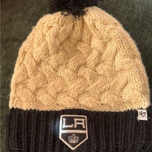 LA Kings Women’s Knit Beanie - Cream and Black